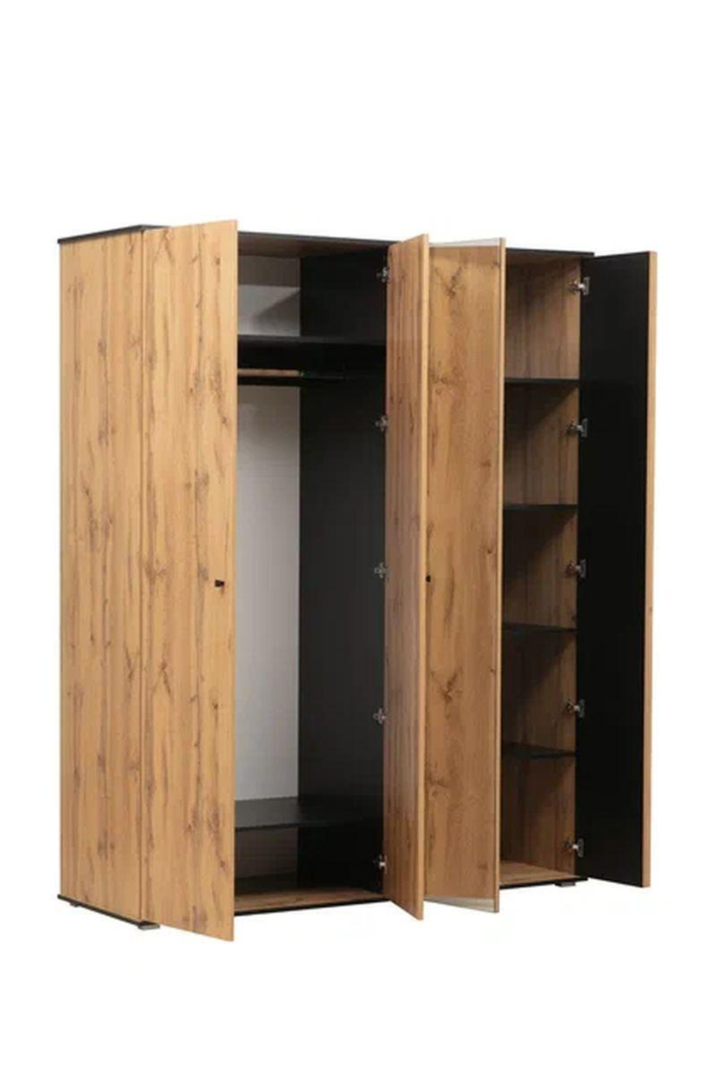 Шкаф для одежды Либерти 51.15 (опора h20) Дуб вотан/Черный