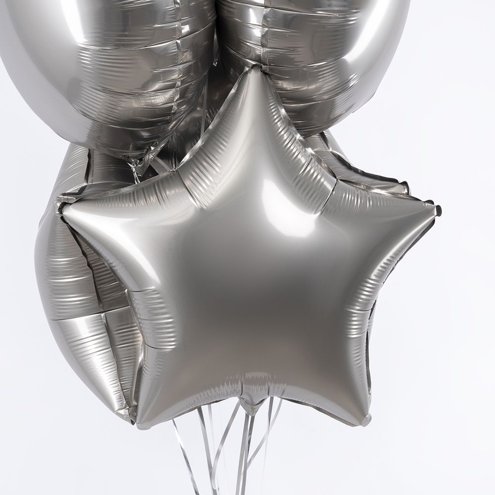 F Шар Звезда 18'' / 46 см, Стальной серый Сатин (БГ-15)  Изображение2