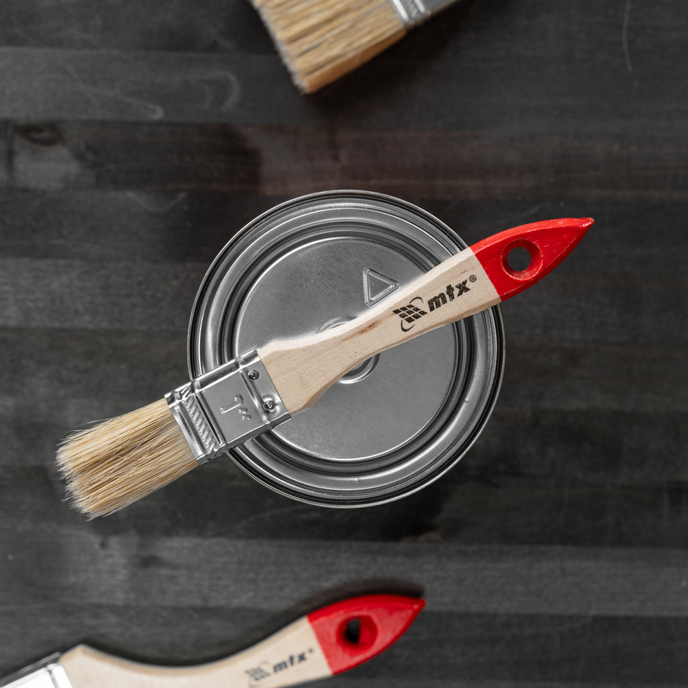 Кисть плоская "Стандарт" 1" (25 мм) натуральная щетина, деревянная ручка MTX 82520