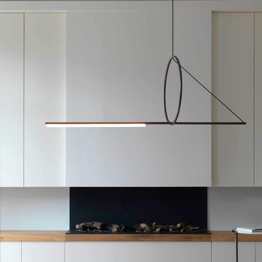 Подвесной светильник SUSPENSION CERCLE ET TRAIT – GRAPHITE SATINE L120