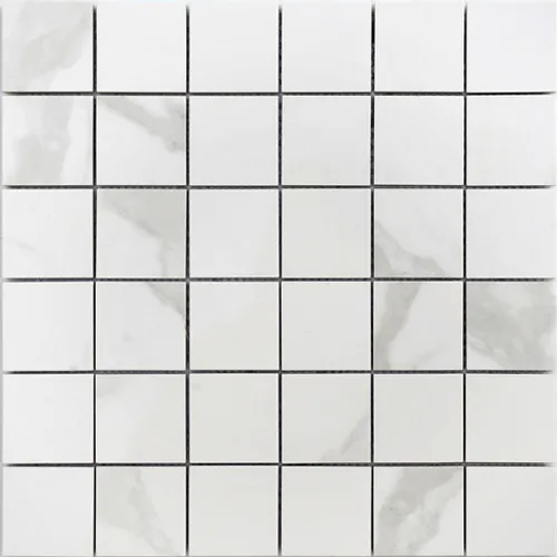 Мозаика из керамогранита Calacatta POL мозаика 48x48 Marble Porcelain белый серый