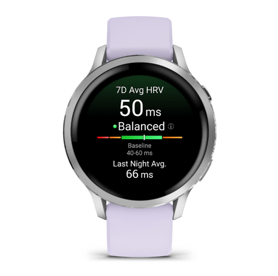 Умные часы Garmin Venu 4 - 41мм Silver with Periwinkle Silicone Band