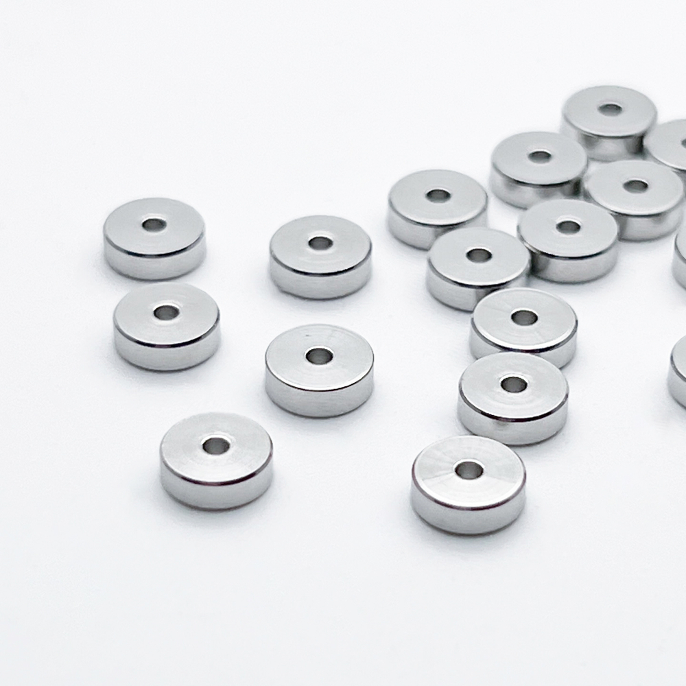 Бусина Рондель, сталь, размер 6*2 мм, цена за 10 штук