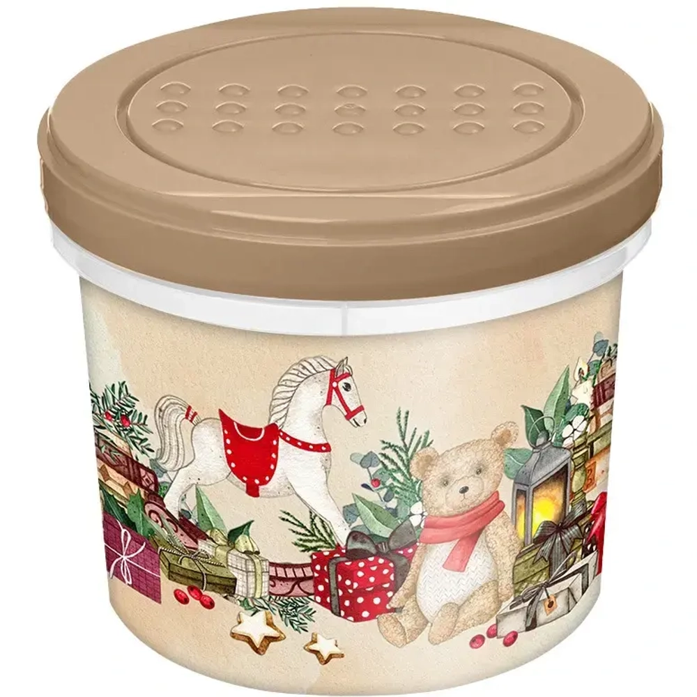 Банка с завинчивающейся крышкой 0,7л с декором «Игрушки» (микс)