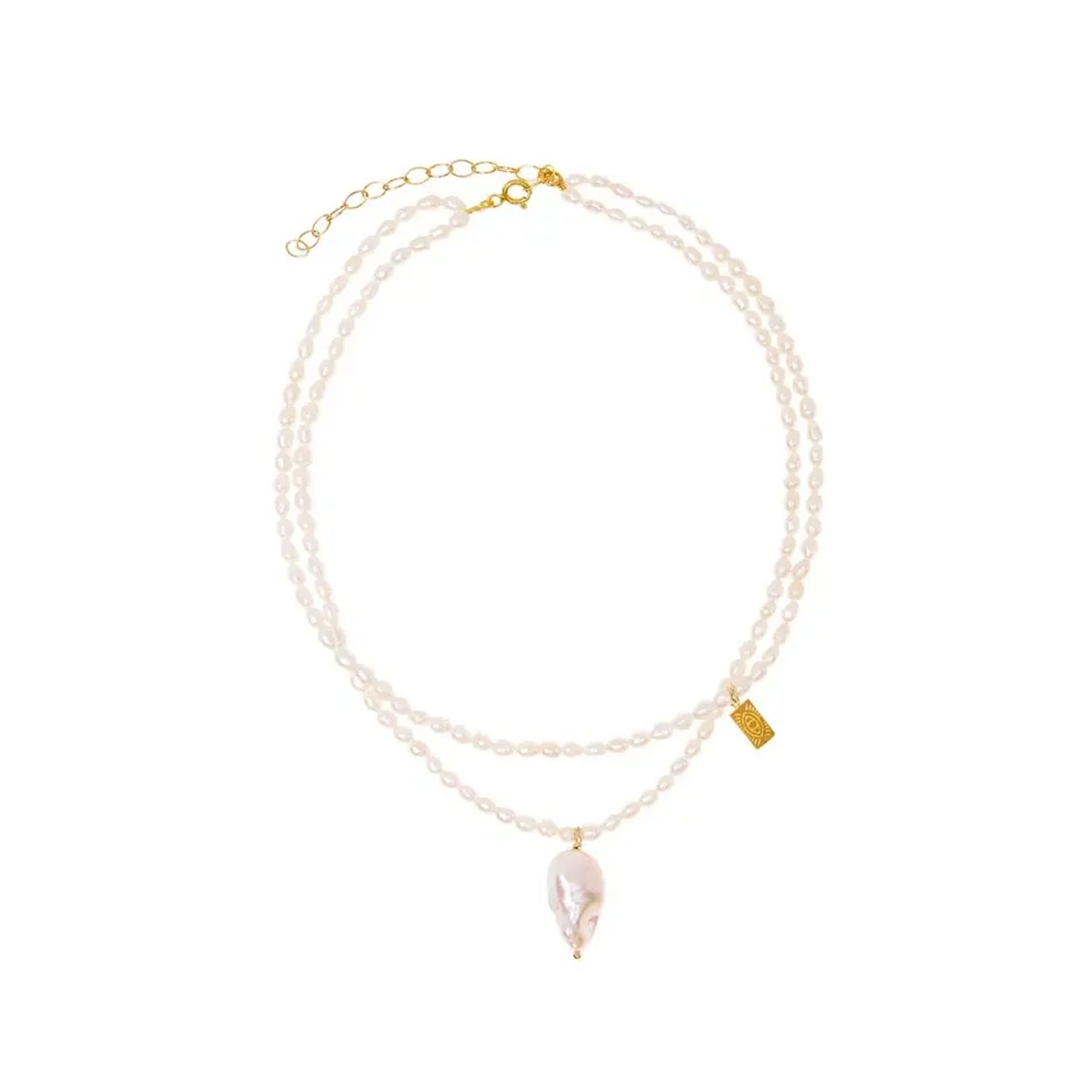 Колье Galini Baroque Pearl Layered Necklace