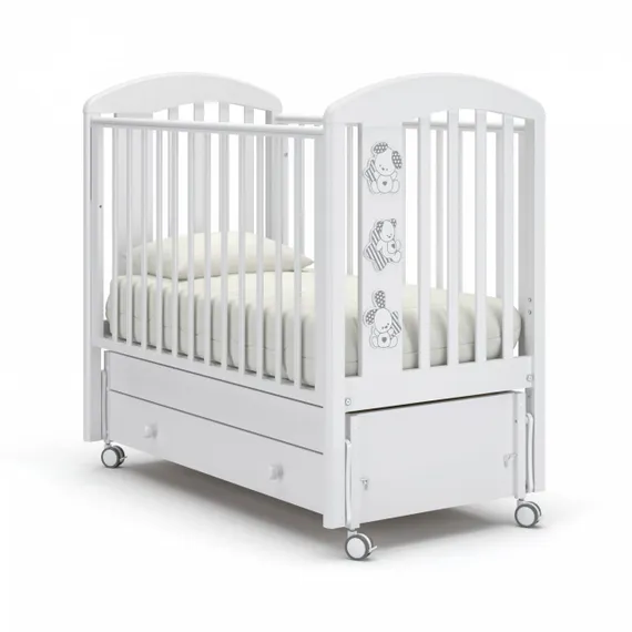 Детская кроватка с продольным маятником Гандылян Макс Белая