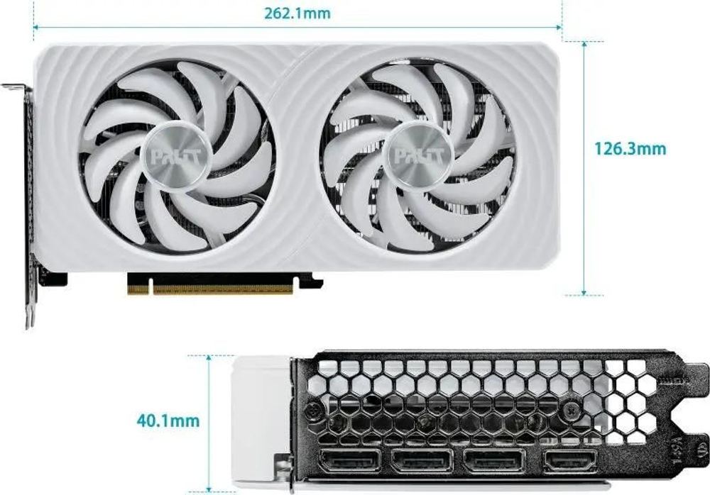 Видеокарта Palit NVIDIA  GeForce RTX 5060TI PA-RTX5060TI WHITE OC 8ГБ White, GDDR7, OC,  Ret [ne7506tu19p1-gb2062m]