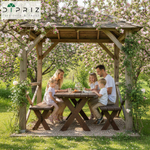 Стол обеденный, 210х103х73, Осло, садовый стол, из массива дерева, венге, Dipriz