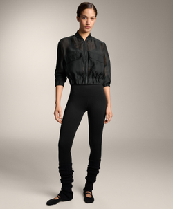 Oysho Бомбер из органзы, черный