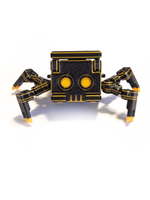 Игрушка робот-паук трансформер, 3D печать, черный с оранжевыми полосками