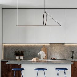 Подвесной светильник SUSPENSION CERCLE ET TRAIT – GRAPHITE SATINE L120