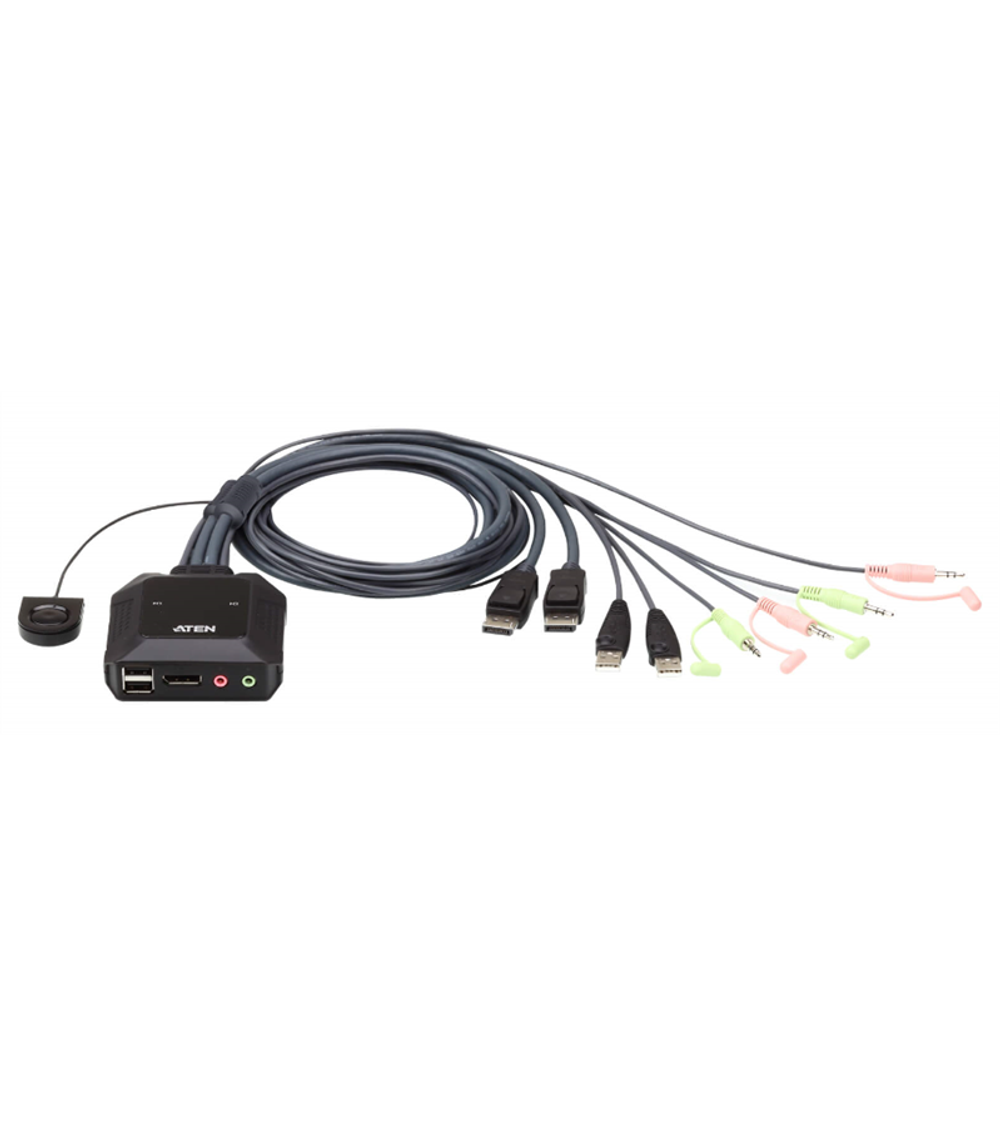 Квм переключатель ATEN 2-Port USB DisplayPort Cable KVM Switch with Remote Port Selector