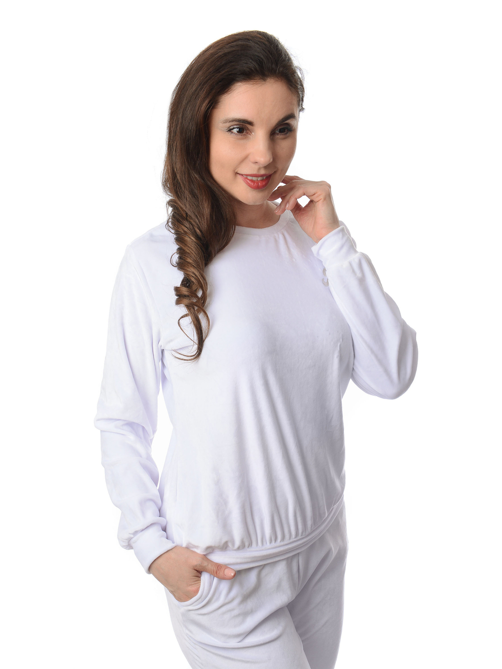 Костюм с брюками КБ-291В/белый