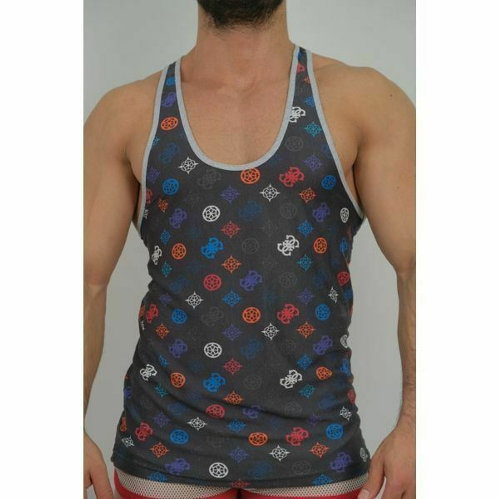 Мужская майка черная с принтом Van Baam VB43734