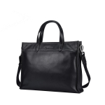 Hush Puppies Vegetable Tanned Top Grain Cow Leather Handbag Briefcase Large Men"s Black