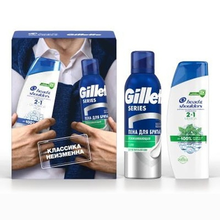 ПН HS Шмп и блз против перхоти 2в1 ОснУход 200мл+GILLETTE SERIES Пена д/бритья успокаивающая 200мл