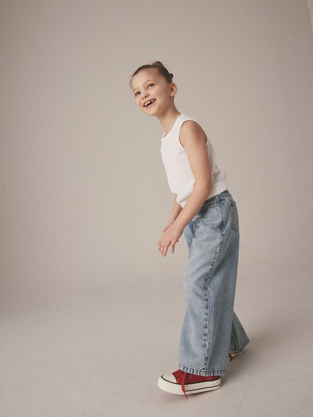 Джинсы широкие для девочки Next 480-615, Голубой