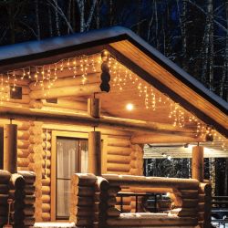 ULD-B12006-195-TTK WARM WHITE IP44 Бахрома светодиодная с эффектом мерцания. 12м. Соединяемая. 195 светодиодов. Теплый белый свет. Провод прозрачный. ТМ Uniel