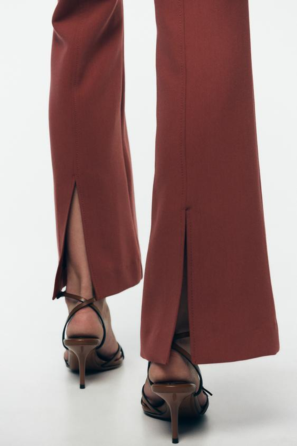 ZARA БРЮКИ FLARED, МАРСАЛА