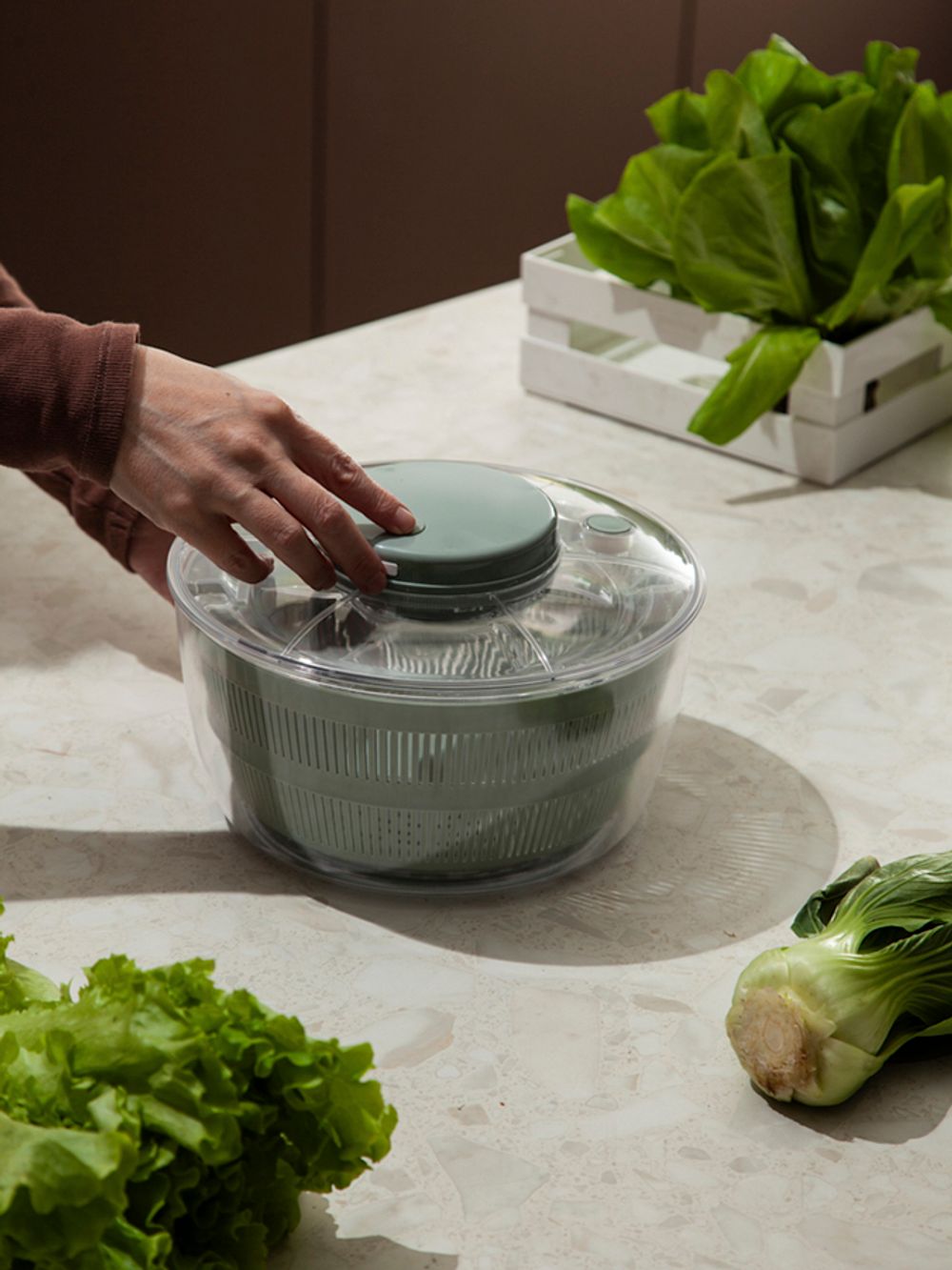 Электросушилка для салата Press&Dry, 3,5 л, шалфей