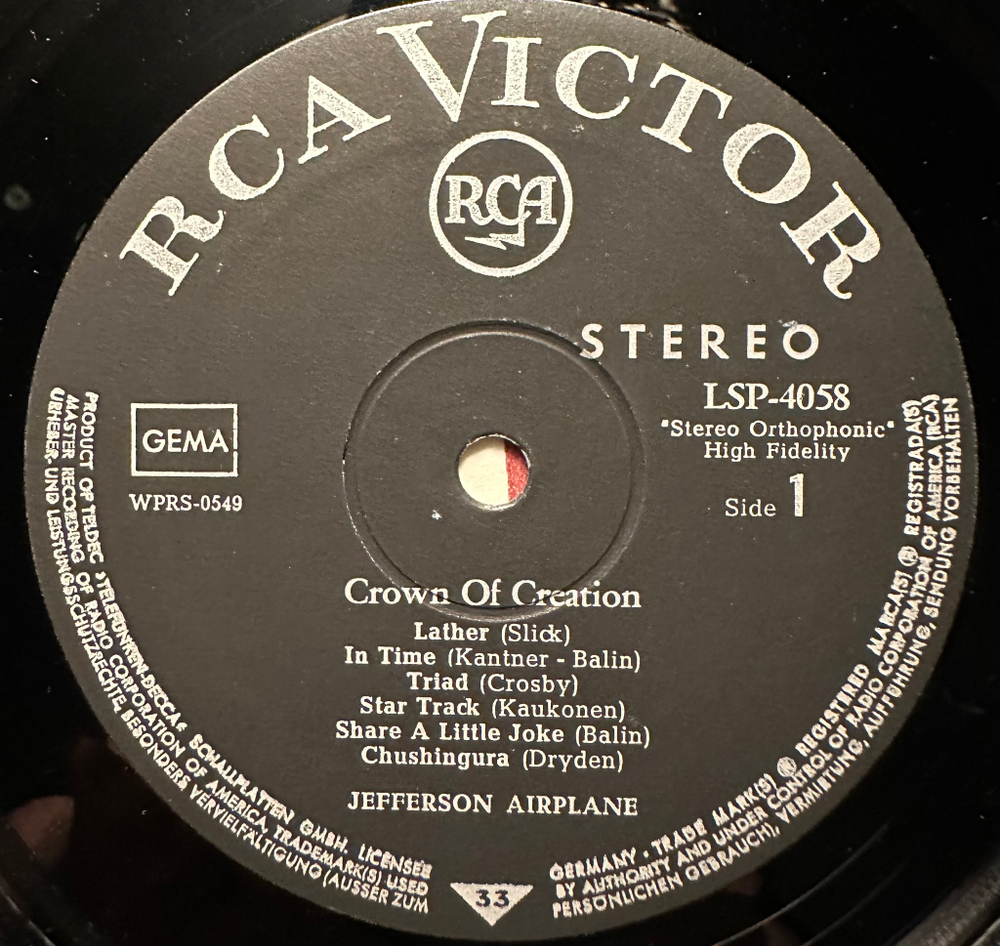 Jefferson Airplane - Crown Of Creation (Германия 1968г.)
