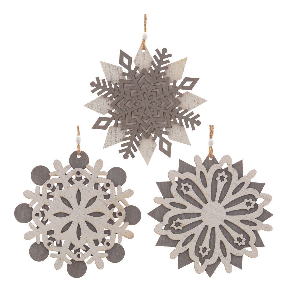 GAEM Украшение новогоднее "Снежинка", L15 W0,6 H15,5 см, 3в.