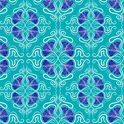 Decorative flowers seamless pattern.