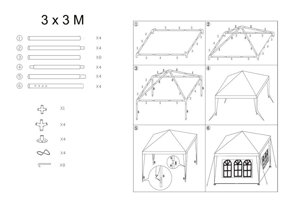 Шатер с москитной сеткой Garden Story 3х3м (Китай)