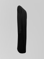 Платье-двойка трикотажное однотонное на лямках с V-образным вырезом и удлиненным кардиганом