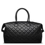 Сумка дорожная из искусственной кожи, стежка, черный (2-379)