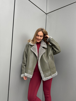 Дубленка Авиатор олива