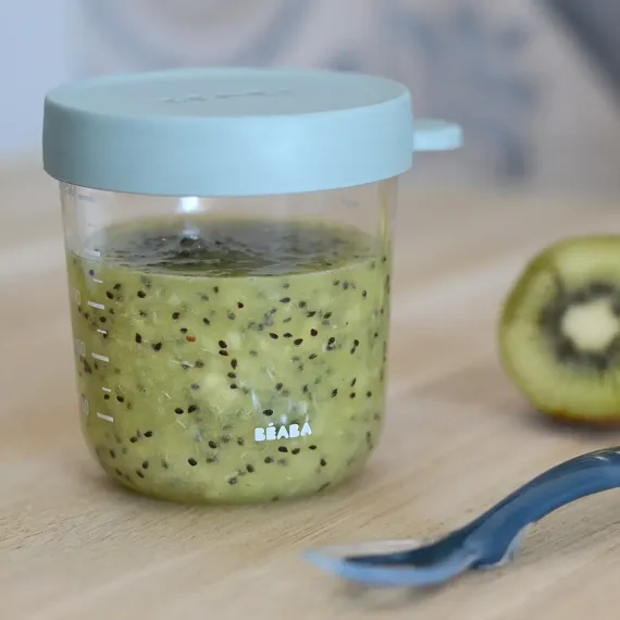 Стеклянный контейнер Beaba Glass Portion Jar 250 ml Eucalyptus