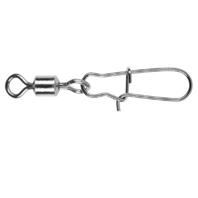 Карабин с Вертлюгом для рыбалки Sprut SS-22 BN #1/35kg (Rolling Swivel with Fastlock Snap) 1 упаковка по 4 штуки