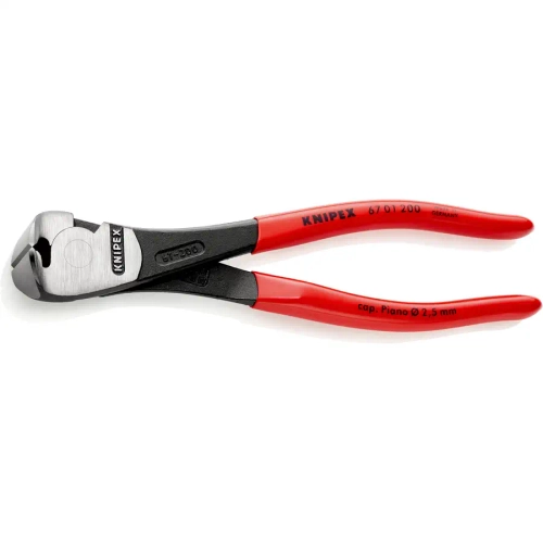 Кусачки торцевые особой мощности черненые 200 мм Knipex 67 01 200