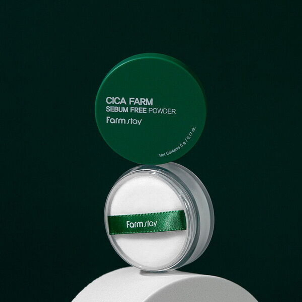 Матирующая рассыпчатая пудра с центеллой FarmStay Cica Farm Sebum Free Powder, 5гр