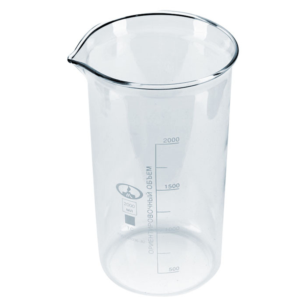 Стакан лаборат. высокий 2000мл с дел.,стекл.,ТС, (10003802) Минимед, шт.
