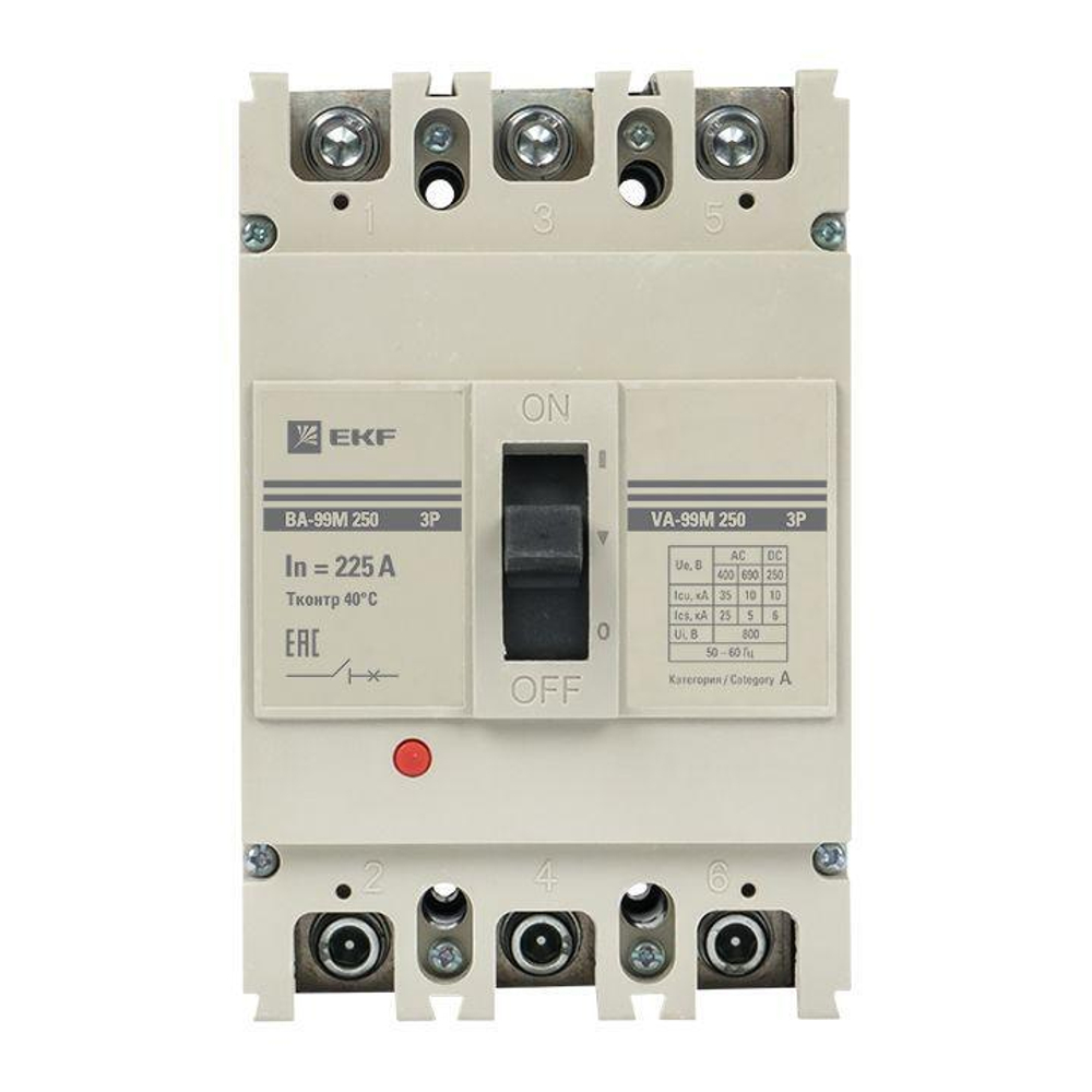 Выключатель автоматический 3п 250/225А 35кА ВА-99М PROxima EKF mccb99-250-225m