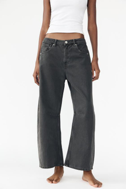 ZARA ДЖИНСЫ TRF RELAXED BALLOON СО СРЕДНЕЙ ПОСАДКОЙ, ТЕМНО-СЕРЫЙ