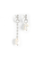 Серьги "Caramel eye pearl" Silver