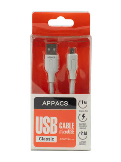 Кабель APPACS (рус.) AP03154m , microUSB, 1 метр