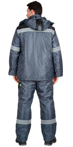 Костюм Темно-серый с черной и лимонной отд. куртка полукомбинезон