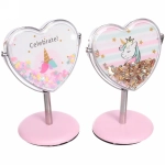 Зеркало настольное на ножке «Stylish image - Единорожек Оливер», сердце, 8*14 см (картон. коробка)