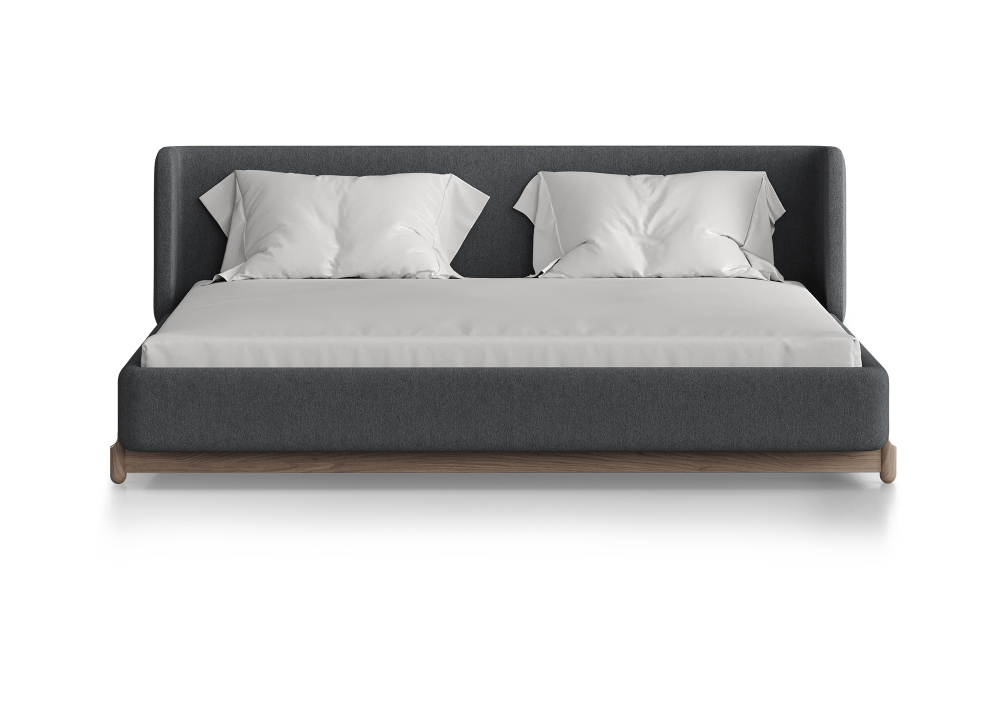 Кровать Basic спальное место 180*200 см (серый, твид)