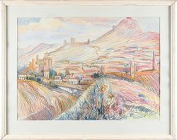 Ган Т. К. (р. 1931). Крепостная гора (Судак). Бумага, пастель. Крым, СССР, 1964 г.