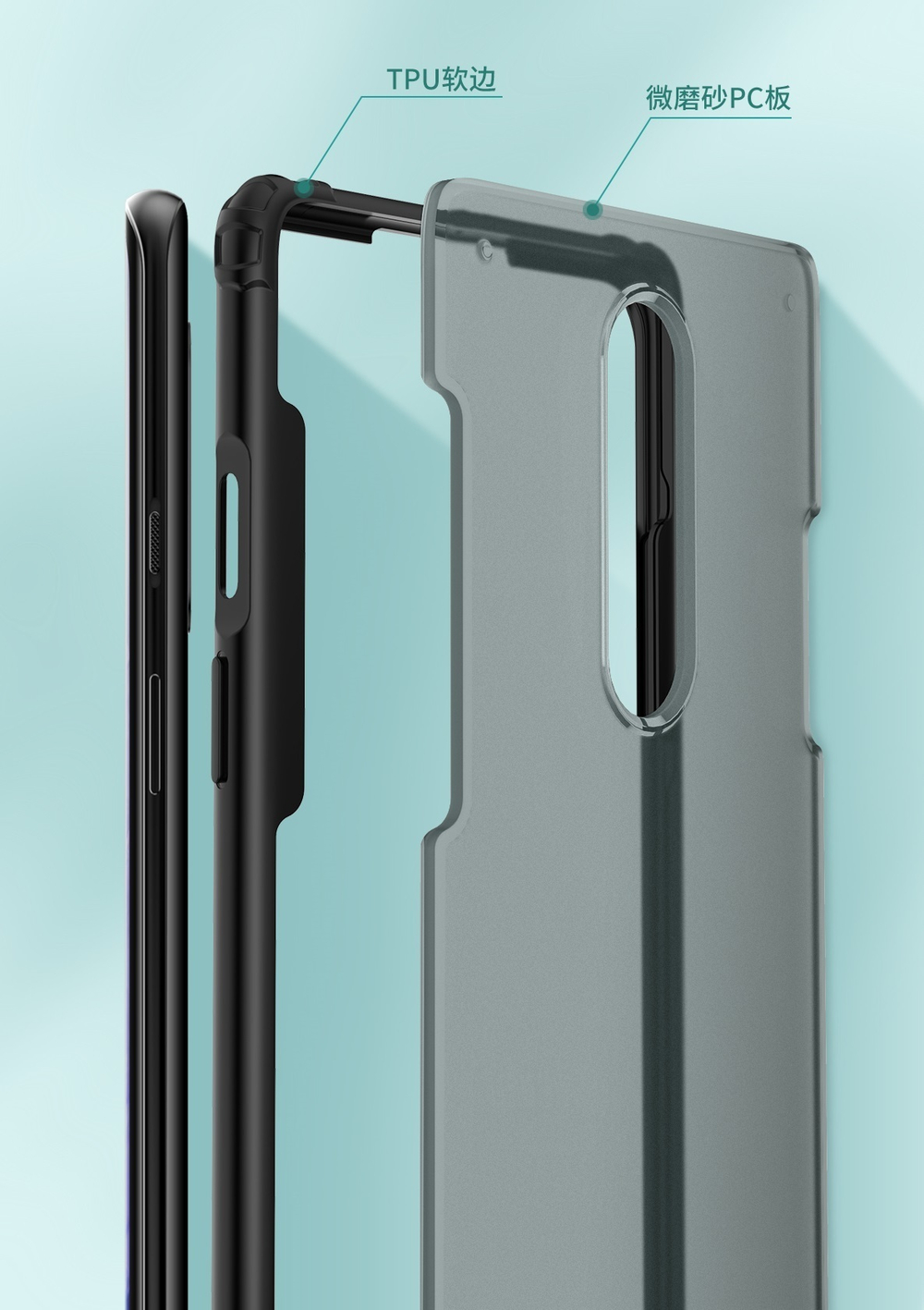 Чехол с зелеными рамками на OnePlus 8, серия Ultra Hybrid от Caseport
