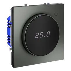 Терморегулятор электронный VOLTUM S70 с индикацией и датчиком, для теплого пола, (титан)