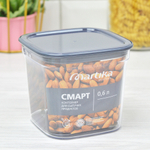 Контейнер для сыпучих продуктов 0,6л "Смарт" чернильно-серый