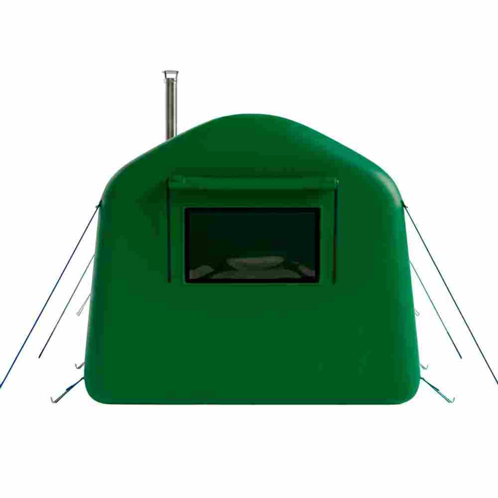 Баня пневмокаркасная 4,8×2,4×2,4 м, из ПВХ, зелёная