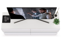 ТВ-тумба Сейдиль белый премиум / черный / белый глянец