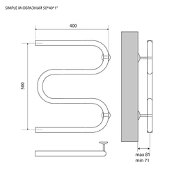 Полотенцесушитель MELODIA Simple 50/40 (MTRSP5040)